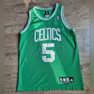 NBA Adidas Boston Celtics Jersey 5 Kevin Garnett Medium M Green + White